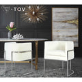 Giselle Cream Velvet Silver Frame Dining Chair