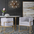 Giselle Grey Velvet Gold Frame Dining Chair
