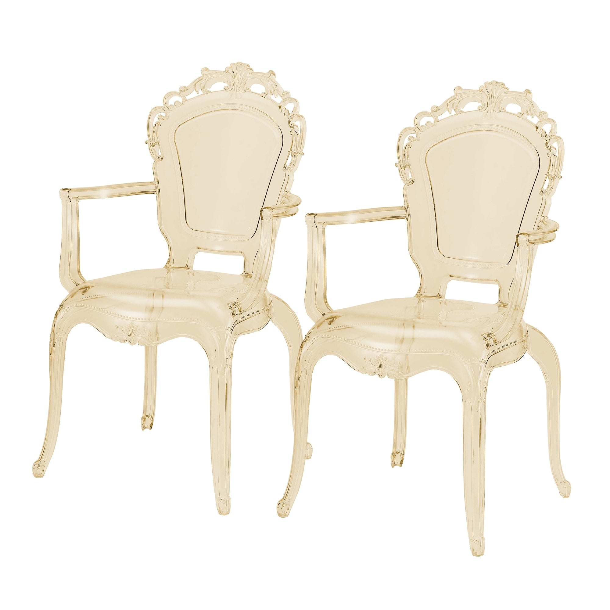Gittel Transparent Acrylic Arm Chair Dining Chairs Set Of 2
