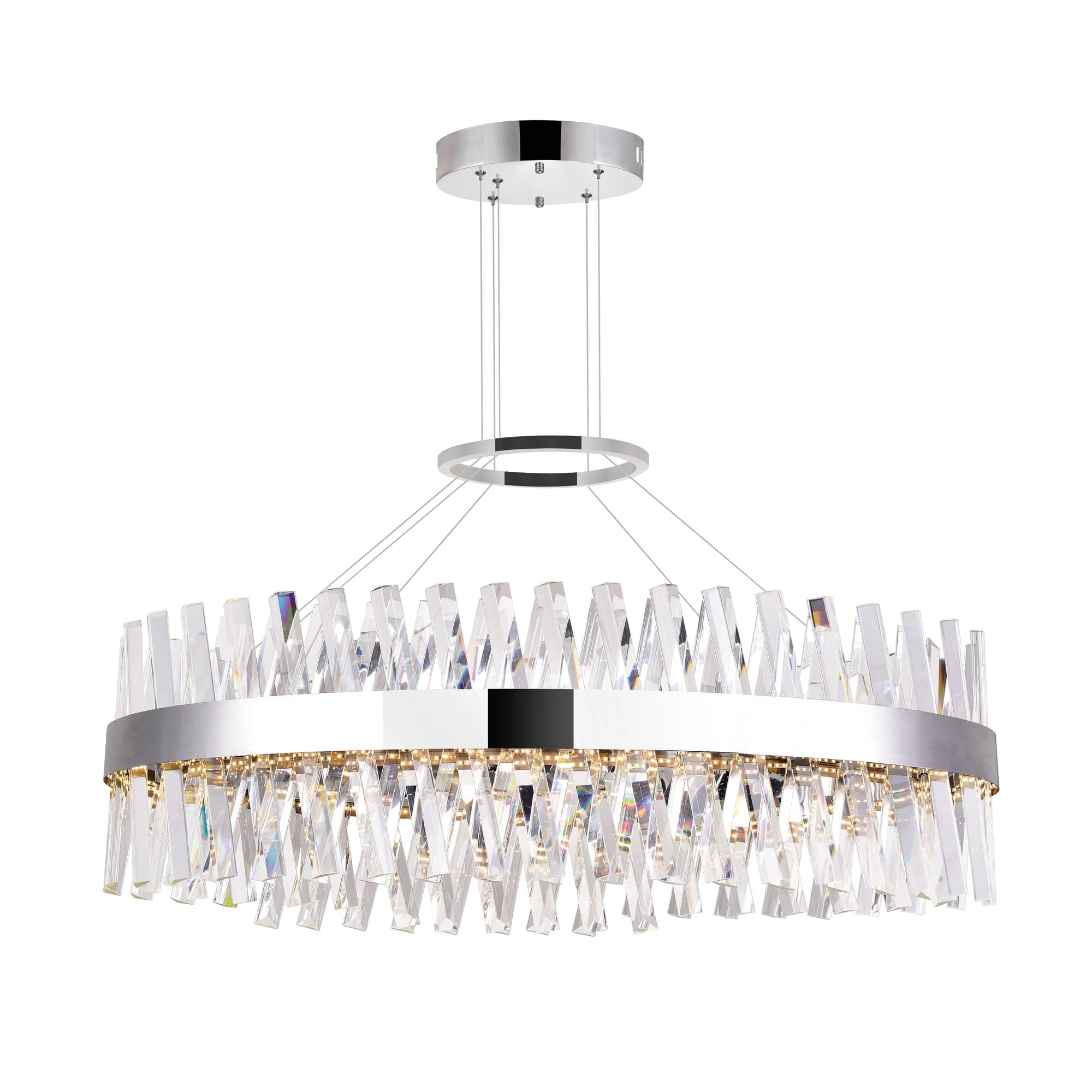 Led Chandelier With Chrome Finish