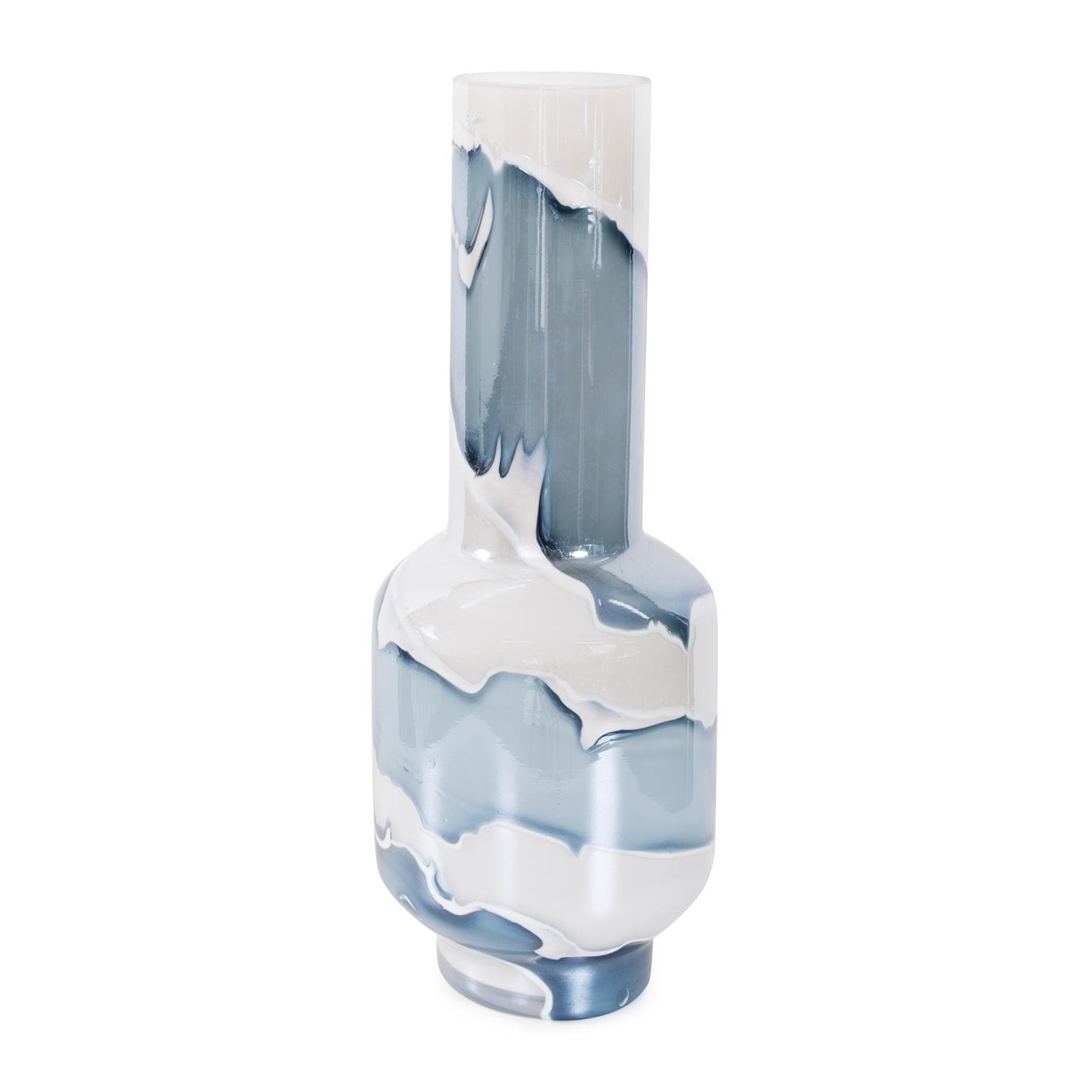 Glacier Bay Layered Cylindrical Glass Vase Tall