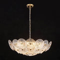 Glam 9 Light Tiered Clear Art Glass Round Basin Chandelier 28In