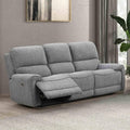 Glam Gray Boucle Fabric 1Pc Sofa Power Recliner Pillow Top Arms