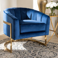 Baxton Studio Royal Blue Velvet Upholstered Lounge Chair