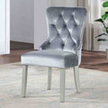 Glam Silver Finish Wingback Chairs Set