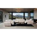 Glam White Oversized Power Recliner Set Sofa Loveseat W Center Console Chair