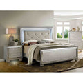 Glamorous Bedroom Furniture Set Silver Finish Led Lighting 3Pc
