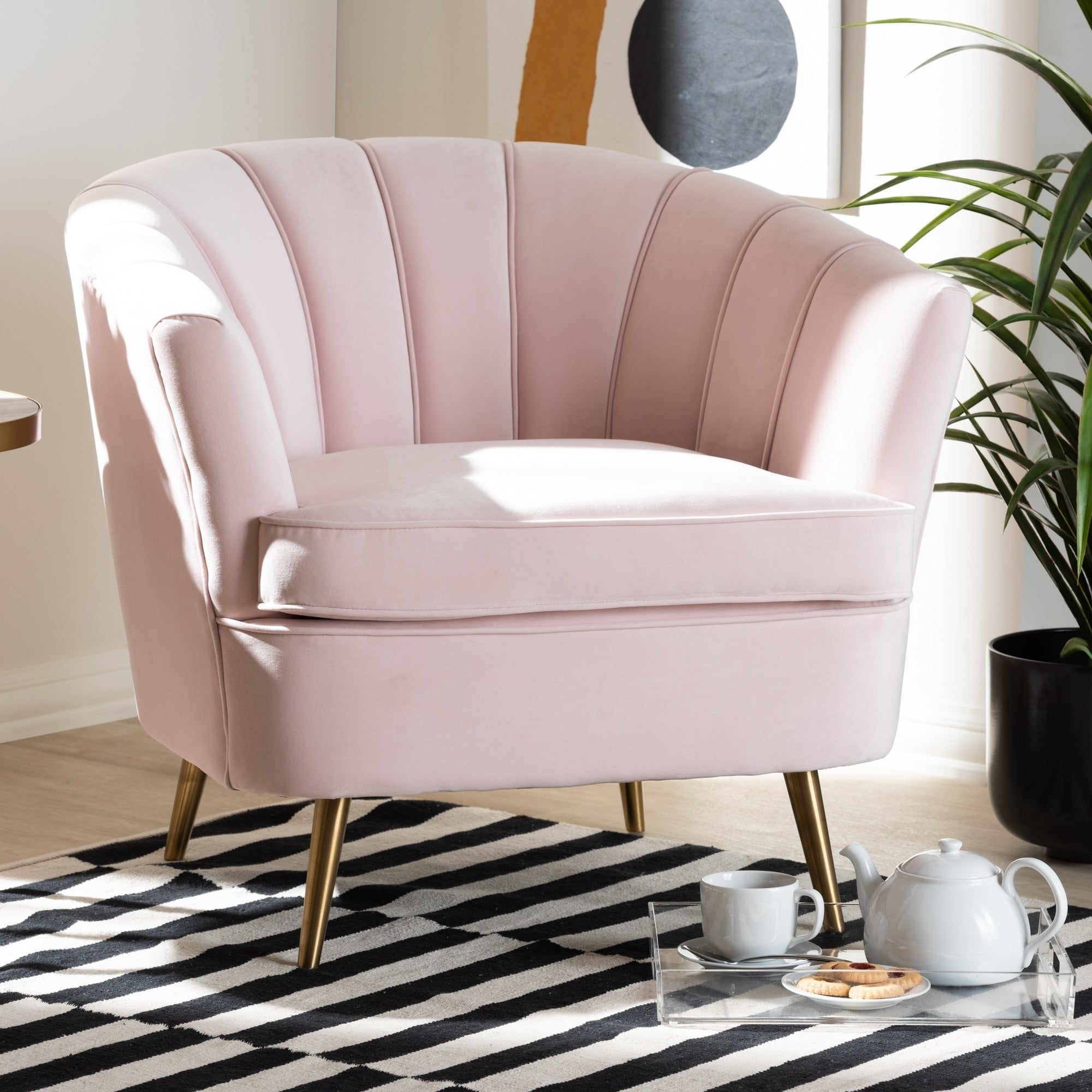 Glamorous Fabric Accent Chair