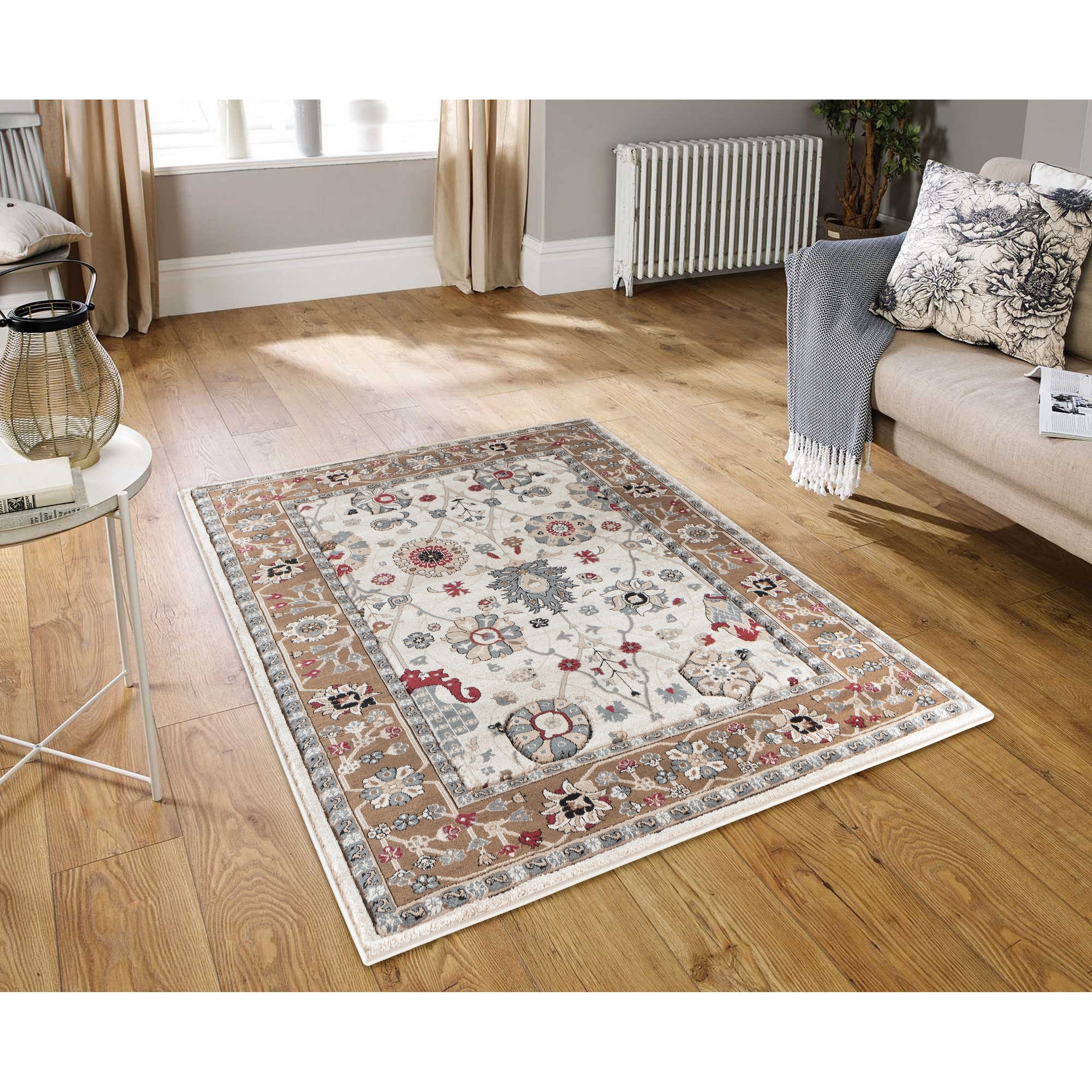 Glamour Cream Beige Polypropylene Area Rug