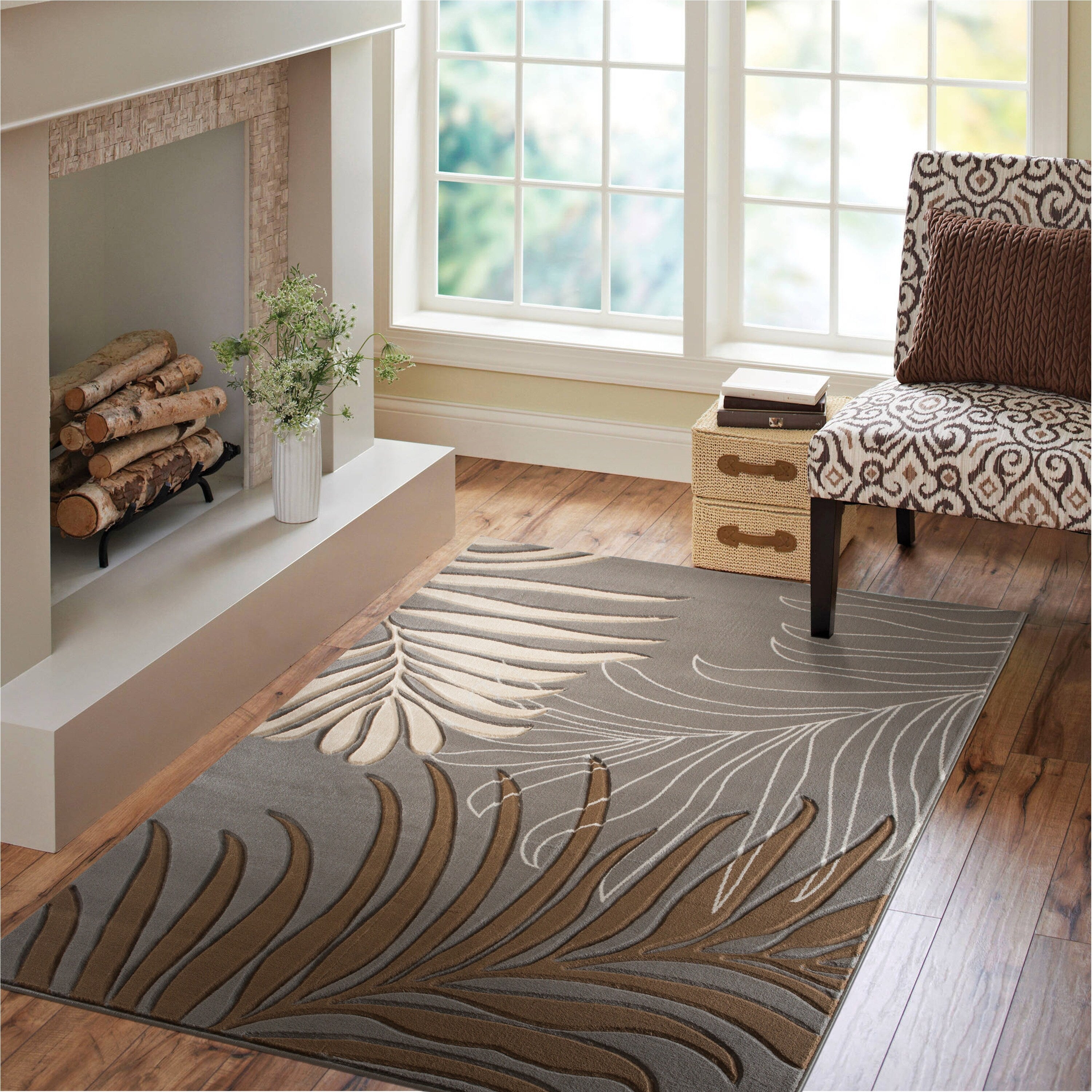 Glamour Dark Brown Black Polypropylene Area Rug