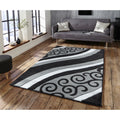 Glamour Grey Black Polypropylene Area Rug