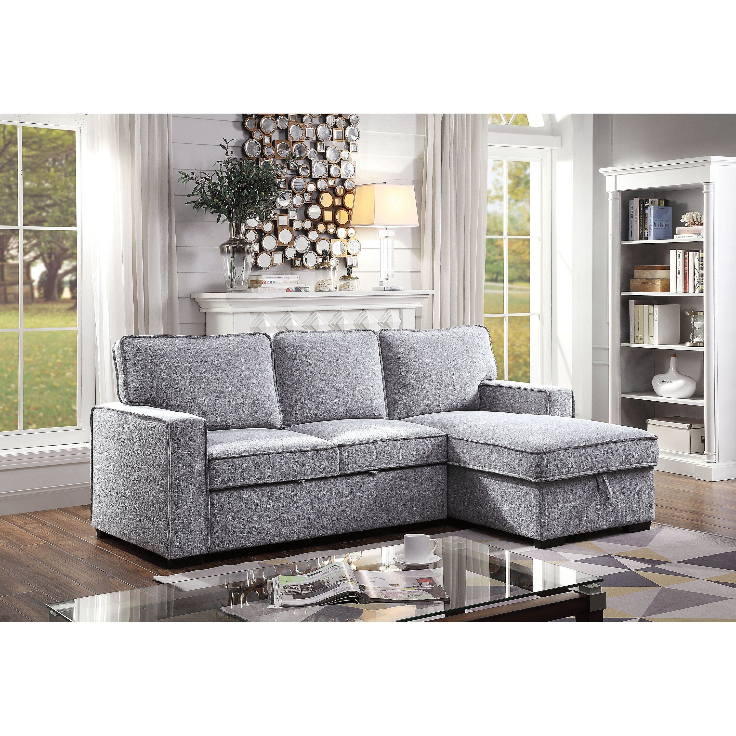 Glaser Contemporary Grey Sectional By Foa