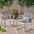 Glasgow Outdoor Dining Chairs With Aluminum Frame Set Of 2 By Christopher Knight Home