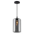 Glass 1 Light Down Mini Pendant With Smoke Finish Transparent Smoke