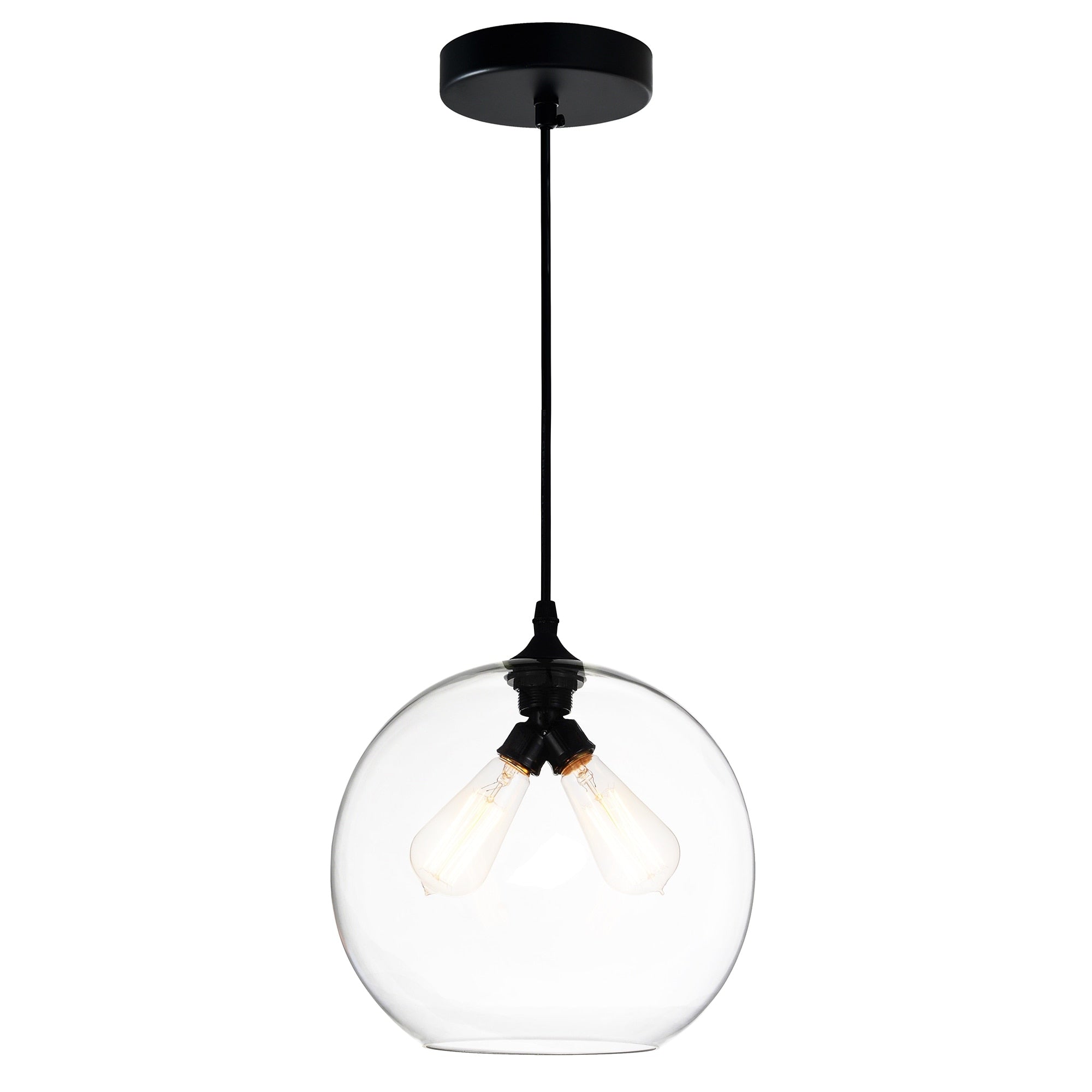 Silver Orchid Bradenburg 2 Light Mini Pendant With Transparent Shade