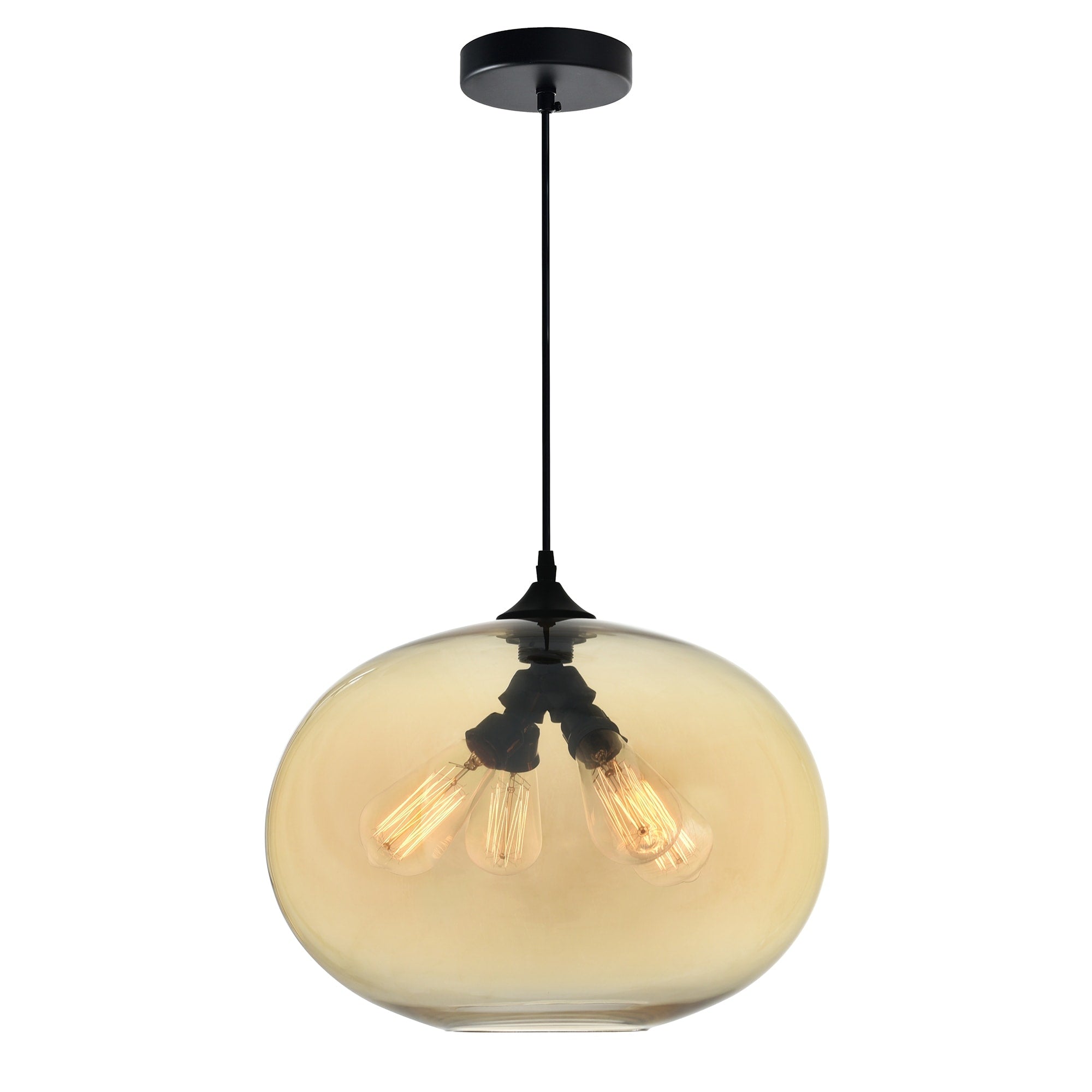 Silver Orchid Bradenburg 4 Light Chandelier With Transparent Amber Shade
