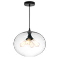 Clear Black Stainless Steel 4 Light Chandelier