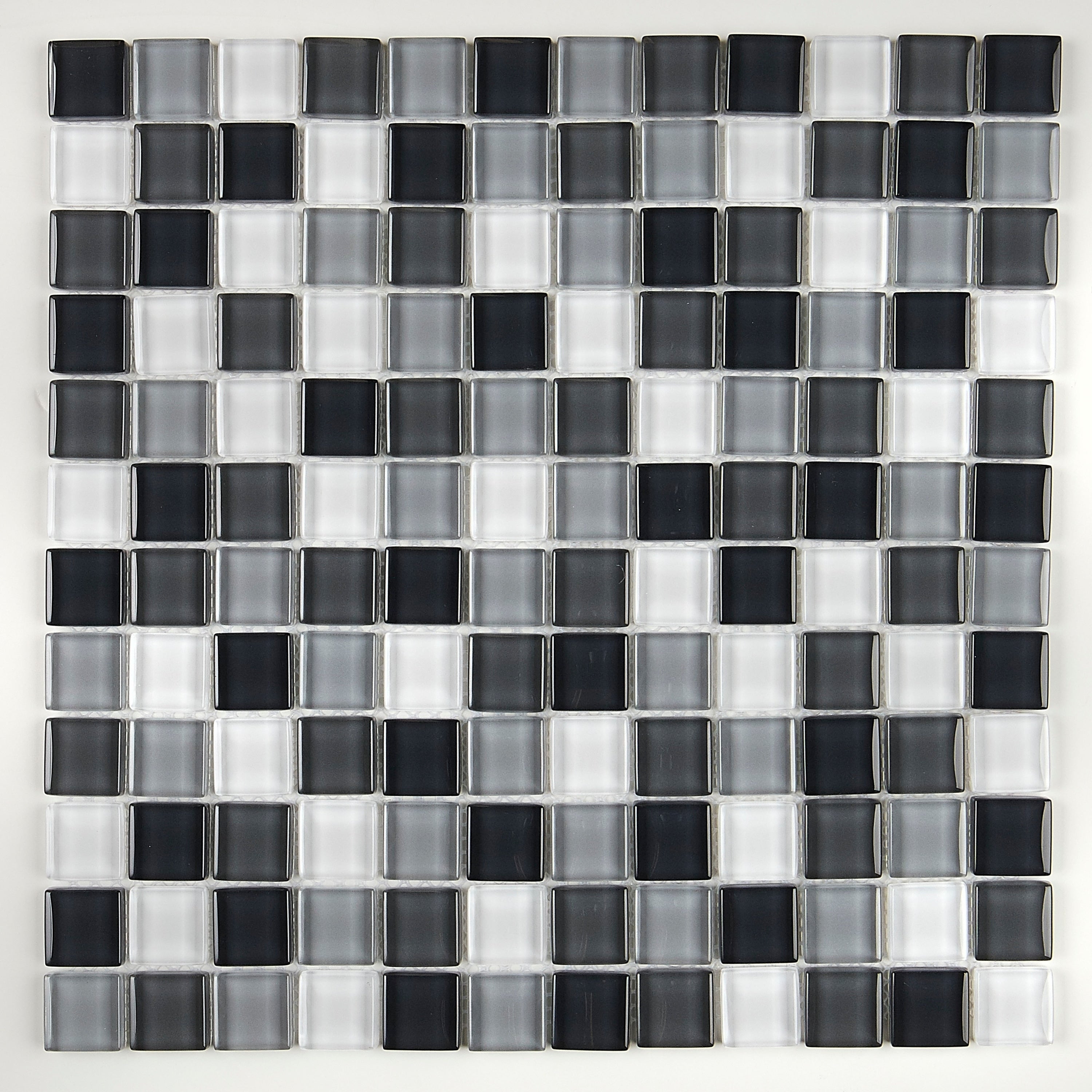 Glass Accent 1X1 Inch Mosaic Blend In Classic Evening Mixer 12X12