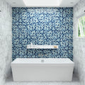 Glass Accent 1X1 Inch Mosaic Blend In Winter Blues 12X12