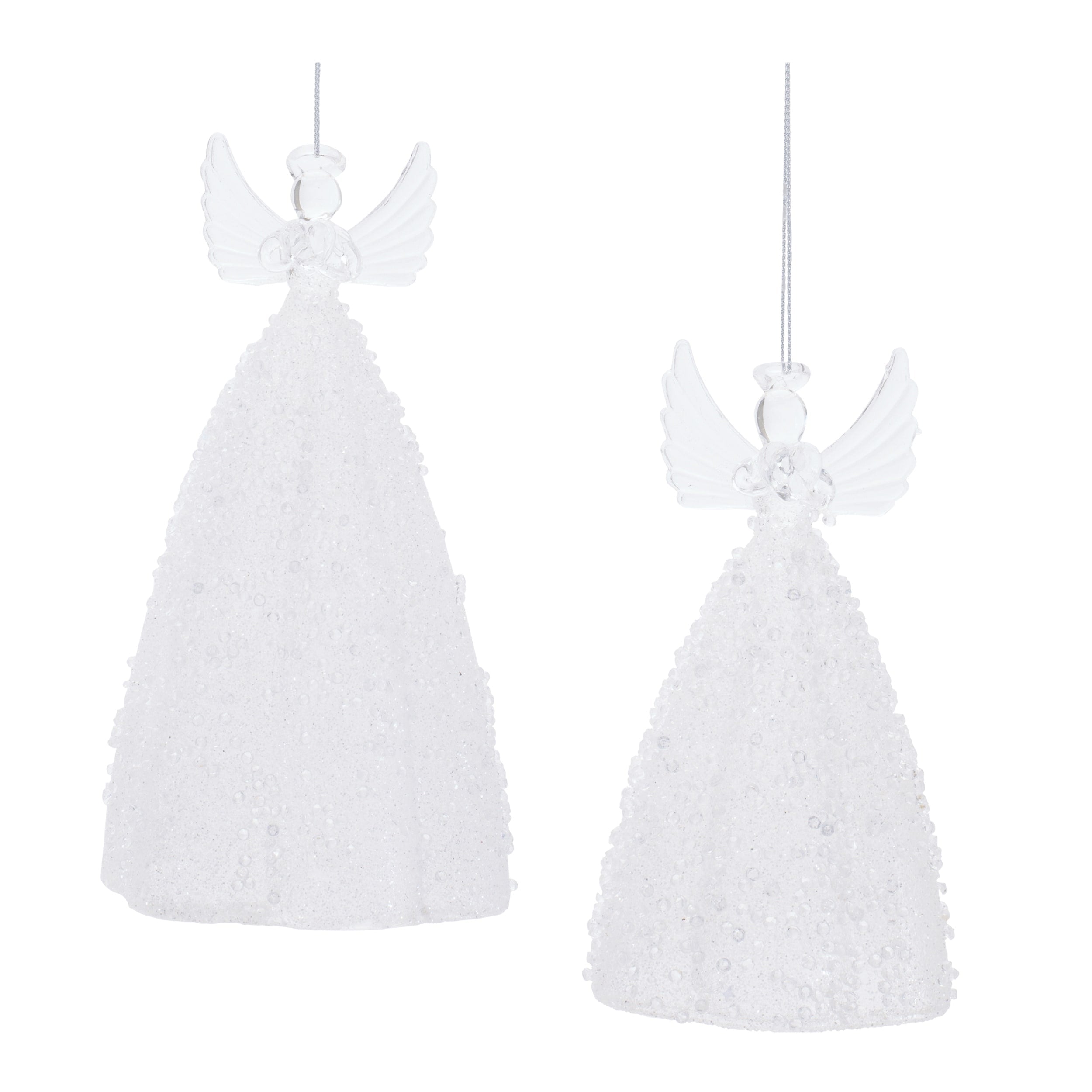 Glass Angel Ornament Set Of 2