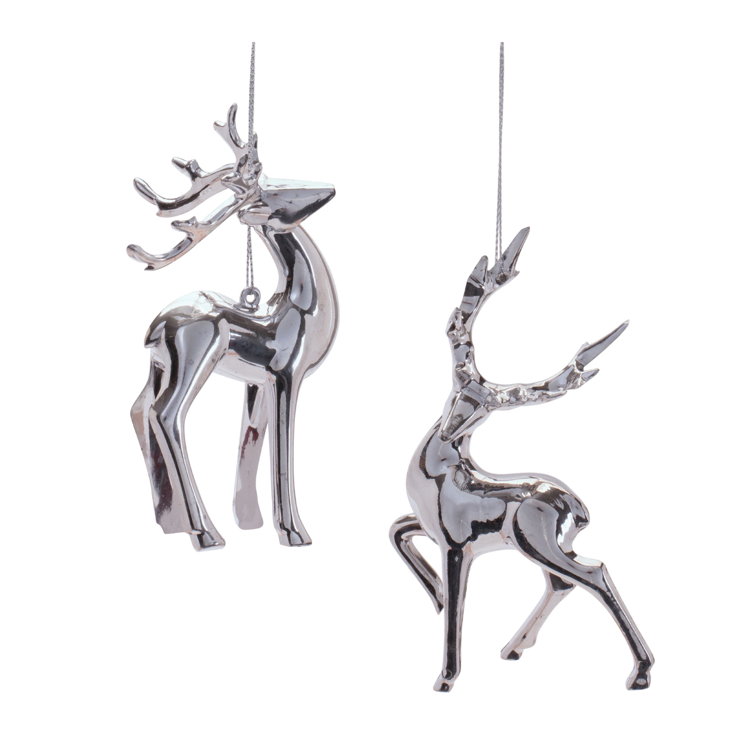 Glass Deer Ornaments Set Of 6