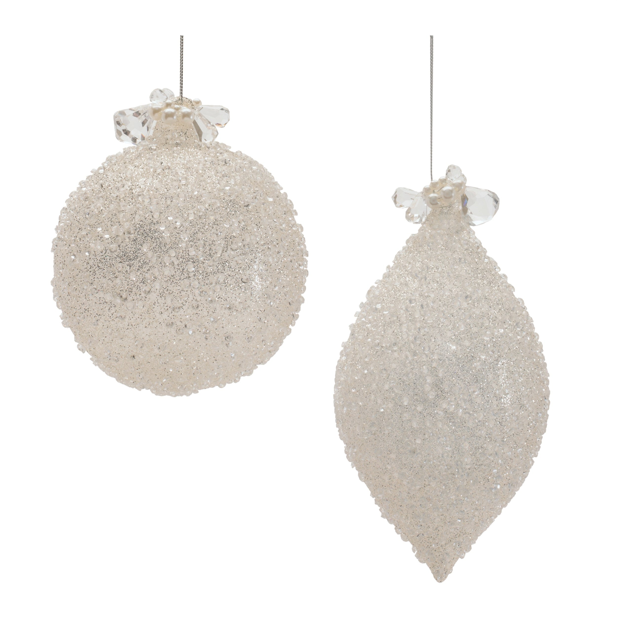 Glass Drop Ornaments Set Of 4 5 X 7 Christmas Tree Decorations