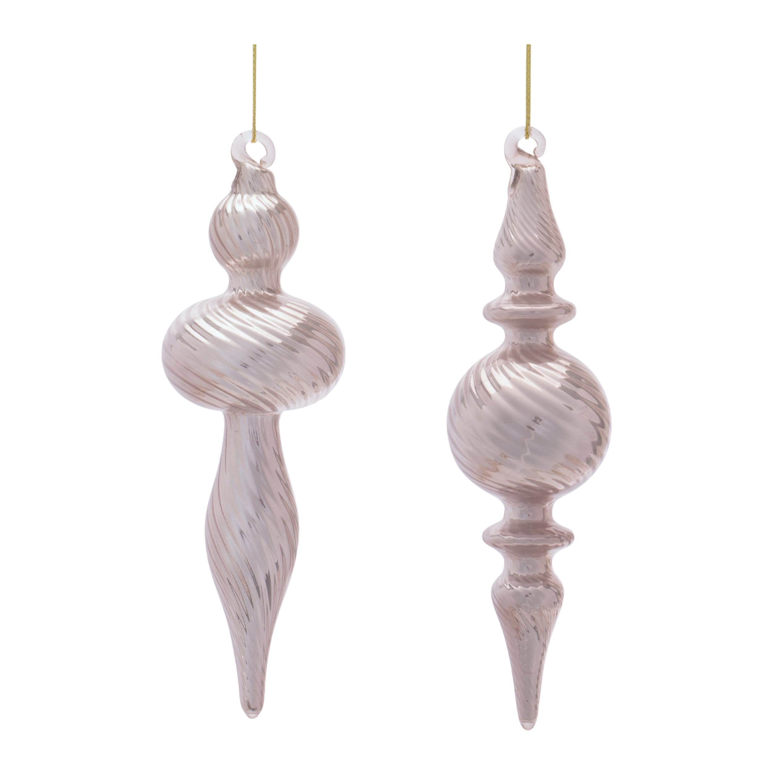 Glass Finial Ornaments Set Of 12