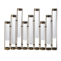 Glass Flower Vase With Separate Tubes And Bronze Metal Stand 14 Inch Accent