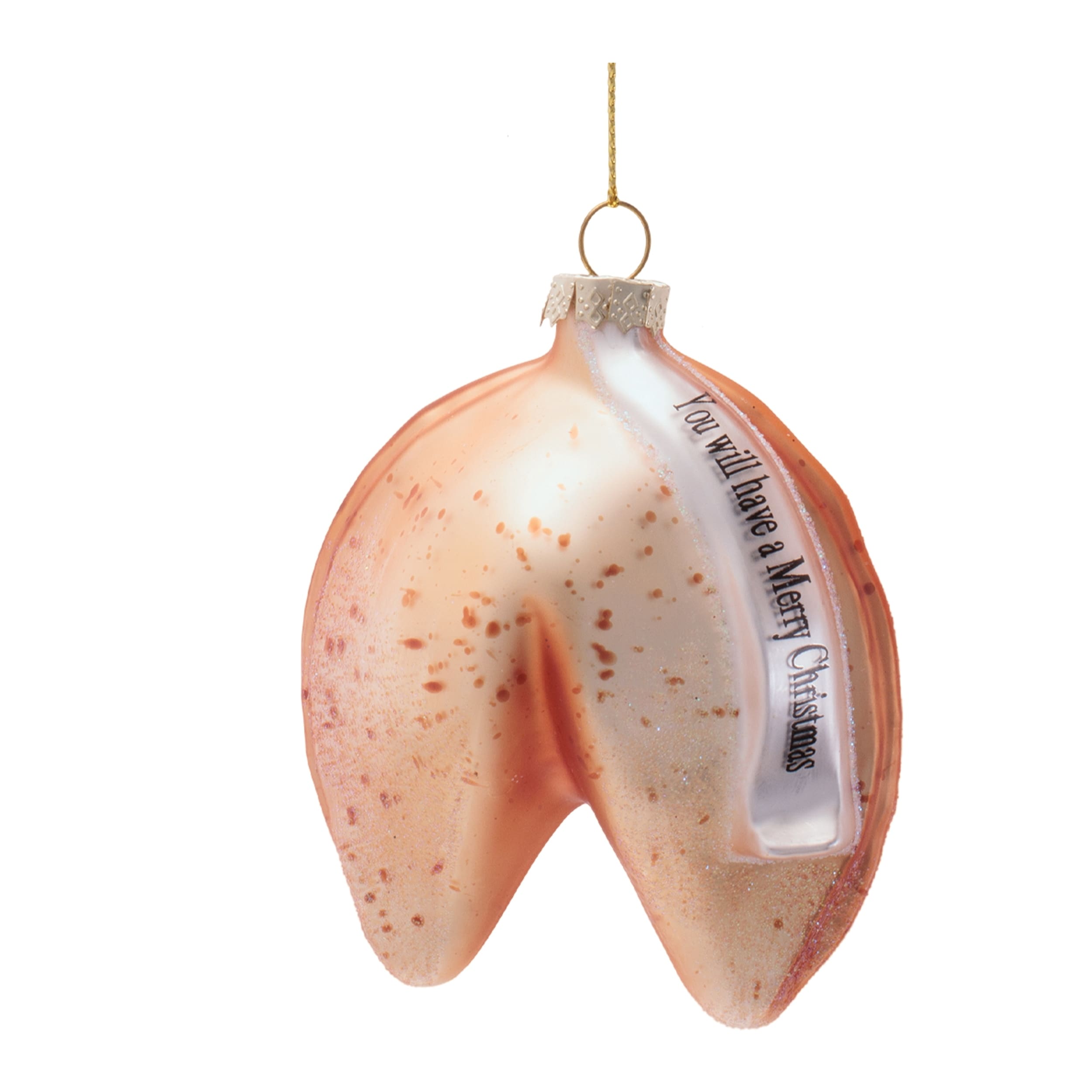 Glass Fortune Cookie Ornaments Set Of 6