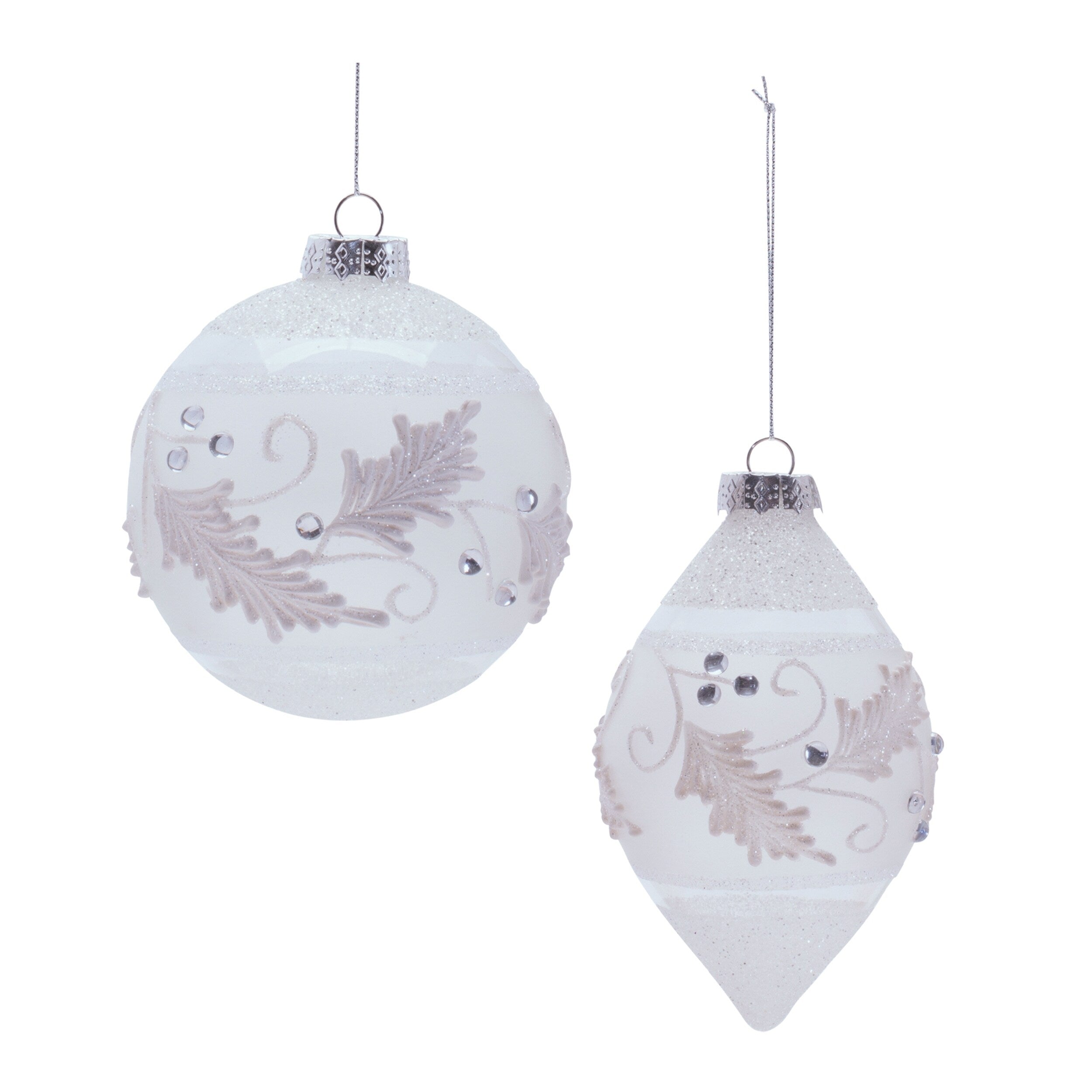 Glass Holiday Ornaments Set Of 6