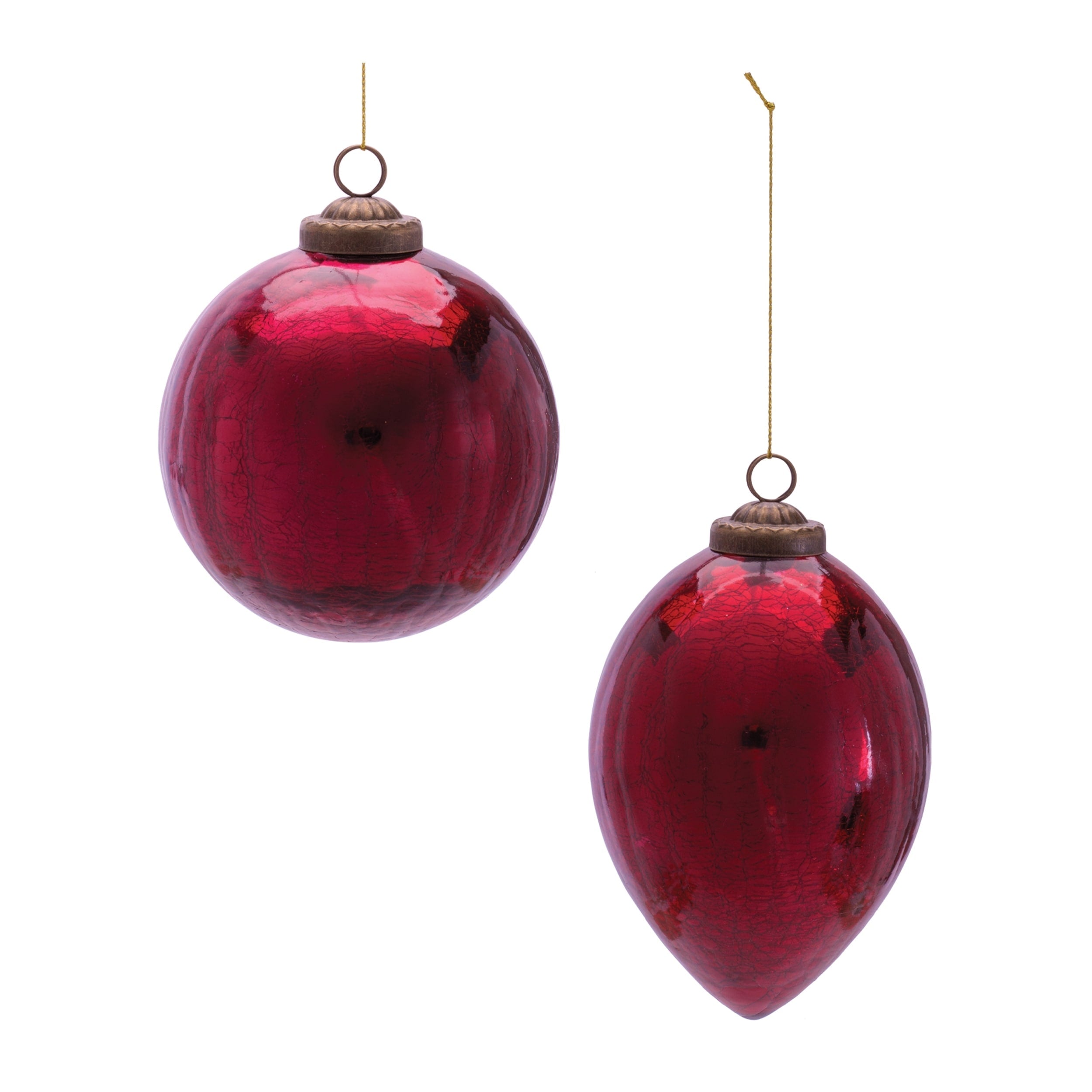 Glass Holiday Ornaments Set Of 6