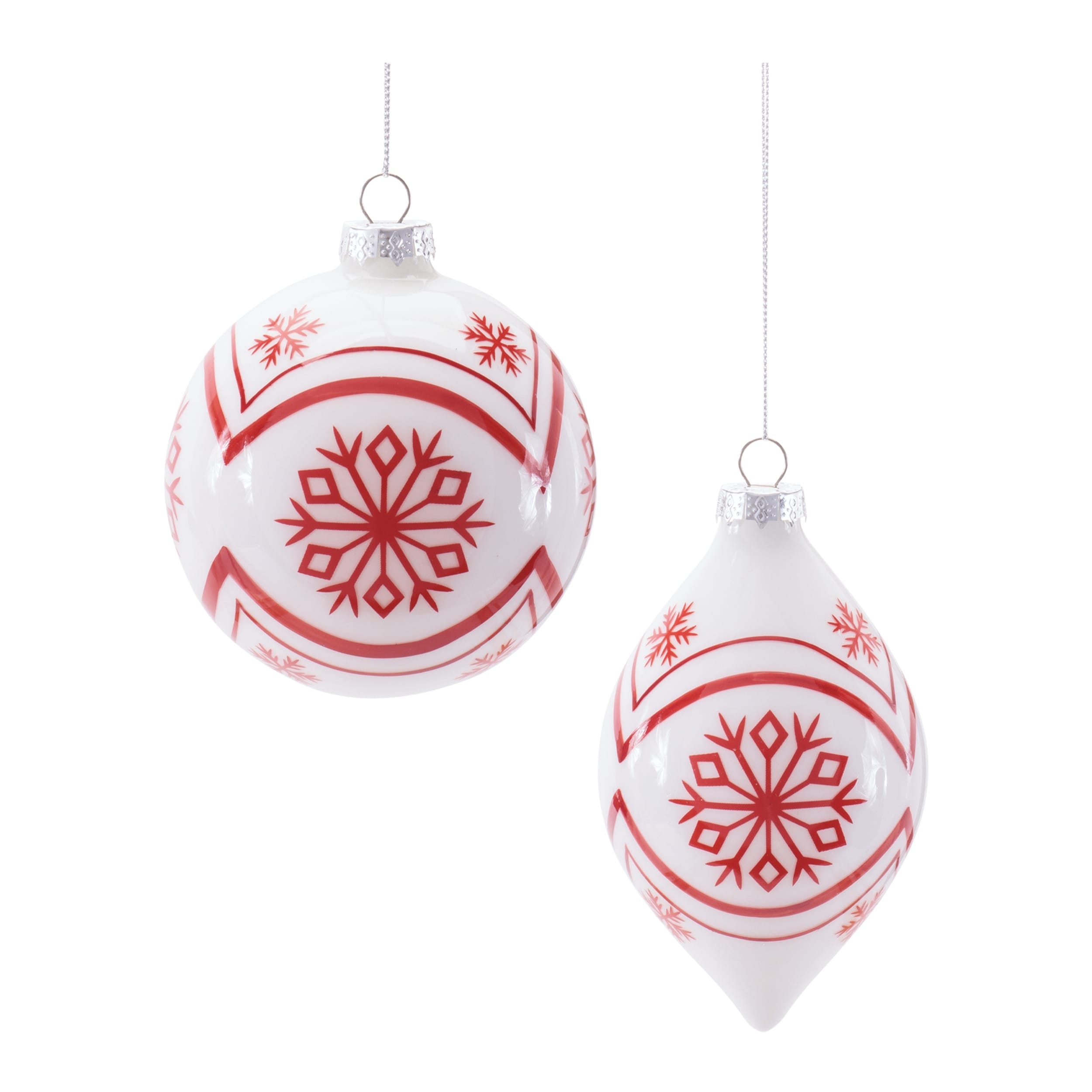 Glass Holiday Ornaments Set Of 6