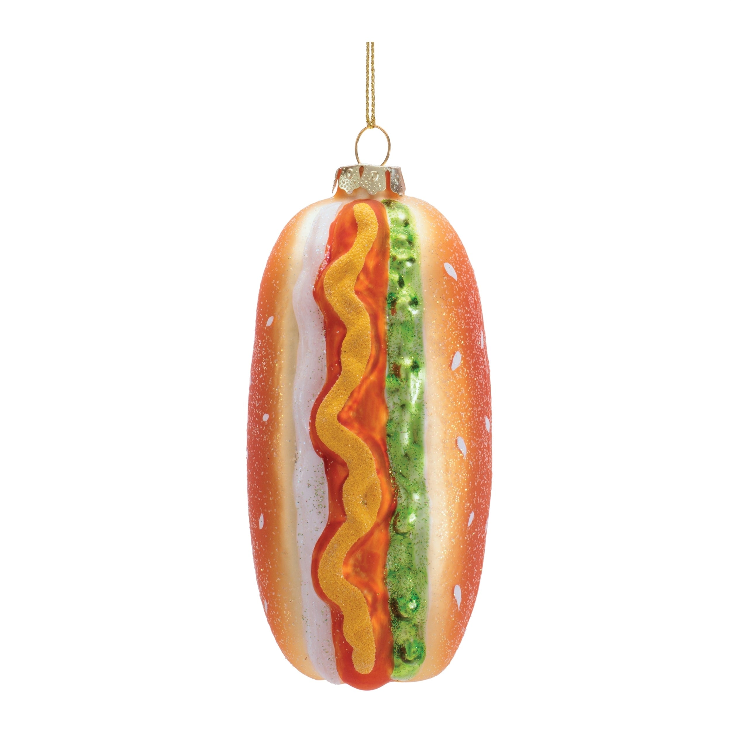 Glass Hot Dog Ornaments Set Of 12