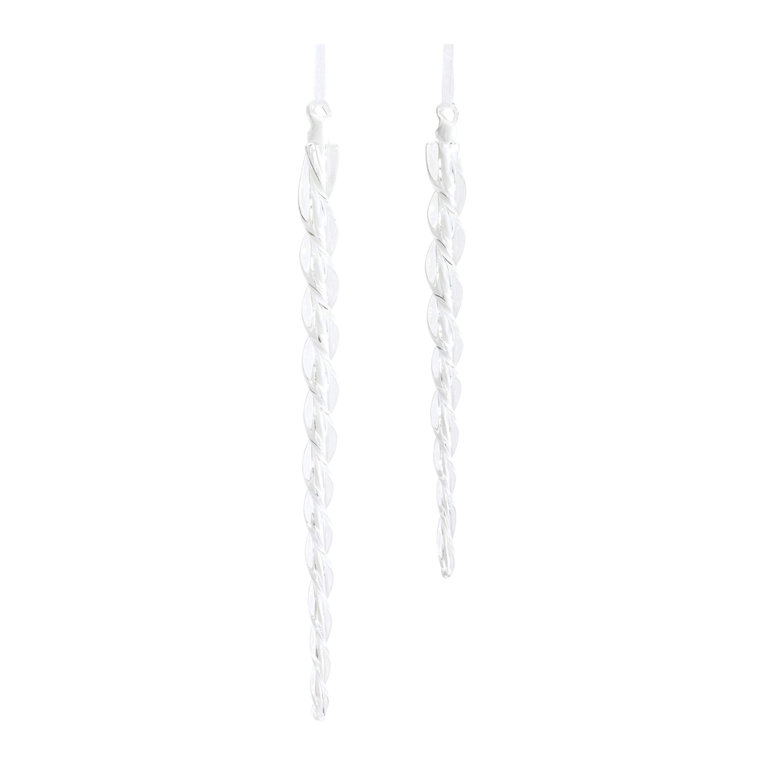 Glass Icicle Ornaments Set Of 6