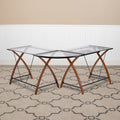 Porch Den Blue Water Glass L Shape Desk With Pull Out Keyboard