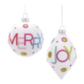 Glass Merry And Joy Ornaments Set Of 6