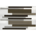 Glass Mosaic 12X18 Inch Random Interlocking Accent In Classic Soft Cashmere 12X18