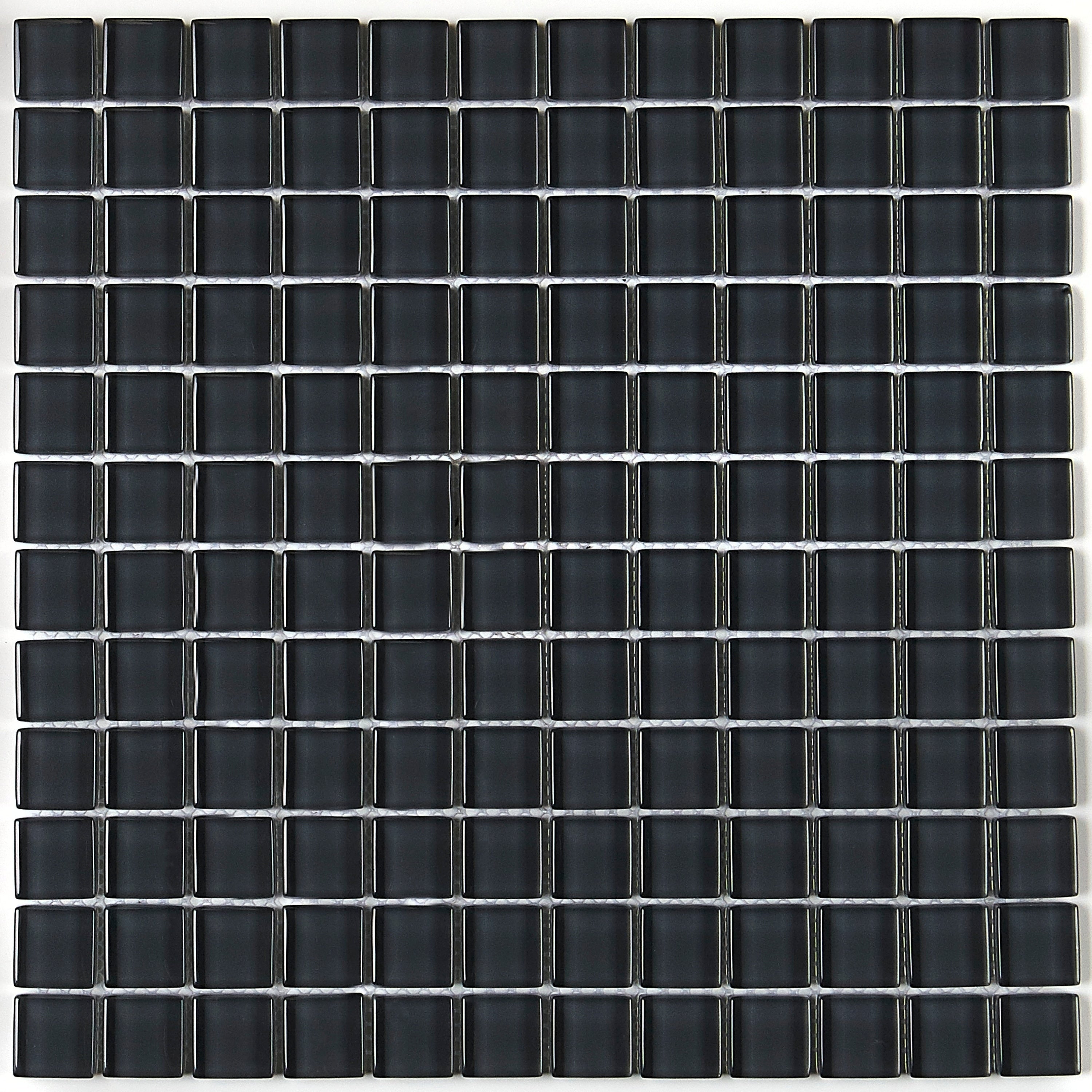 Glass Mosaic 1X1 Inch Accent Tile In Classic Solid Top Hat 12X12