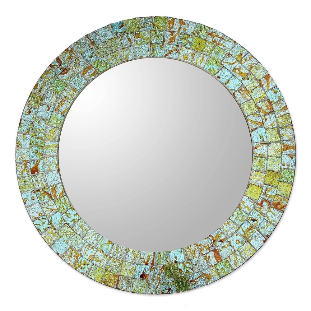 Glass Mosaic Mirror Aqua Splash India Green