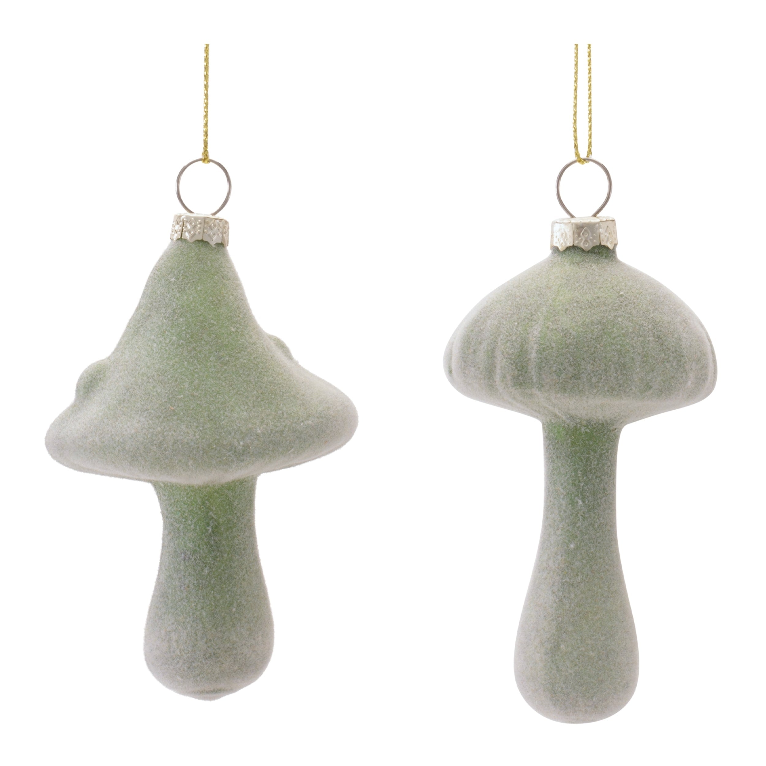 Glass Mushroom Ornaments Set Of 12
