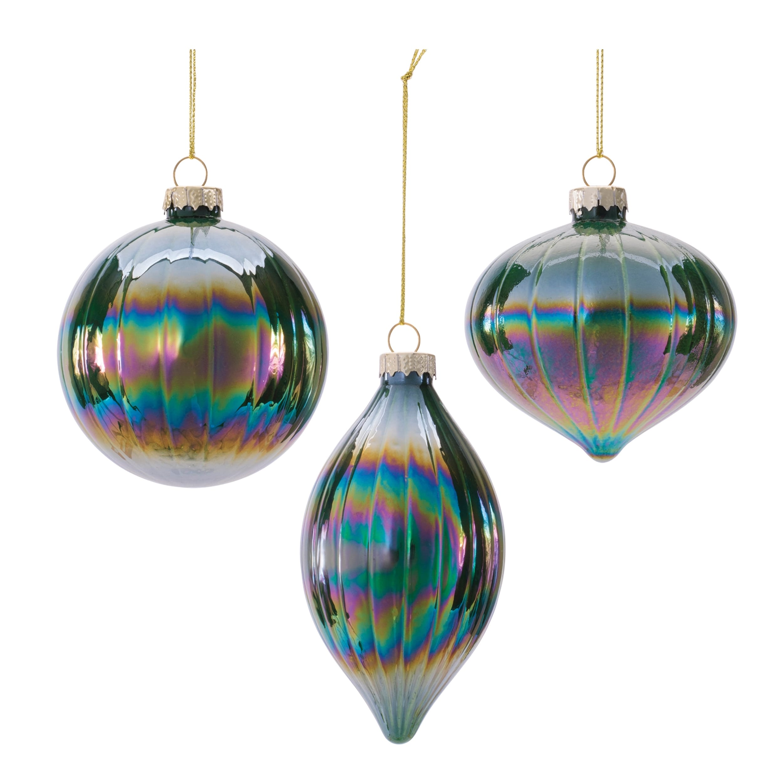Glass Ornament Set Of 12 3 3.5 4