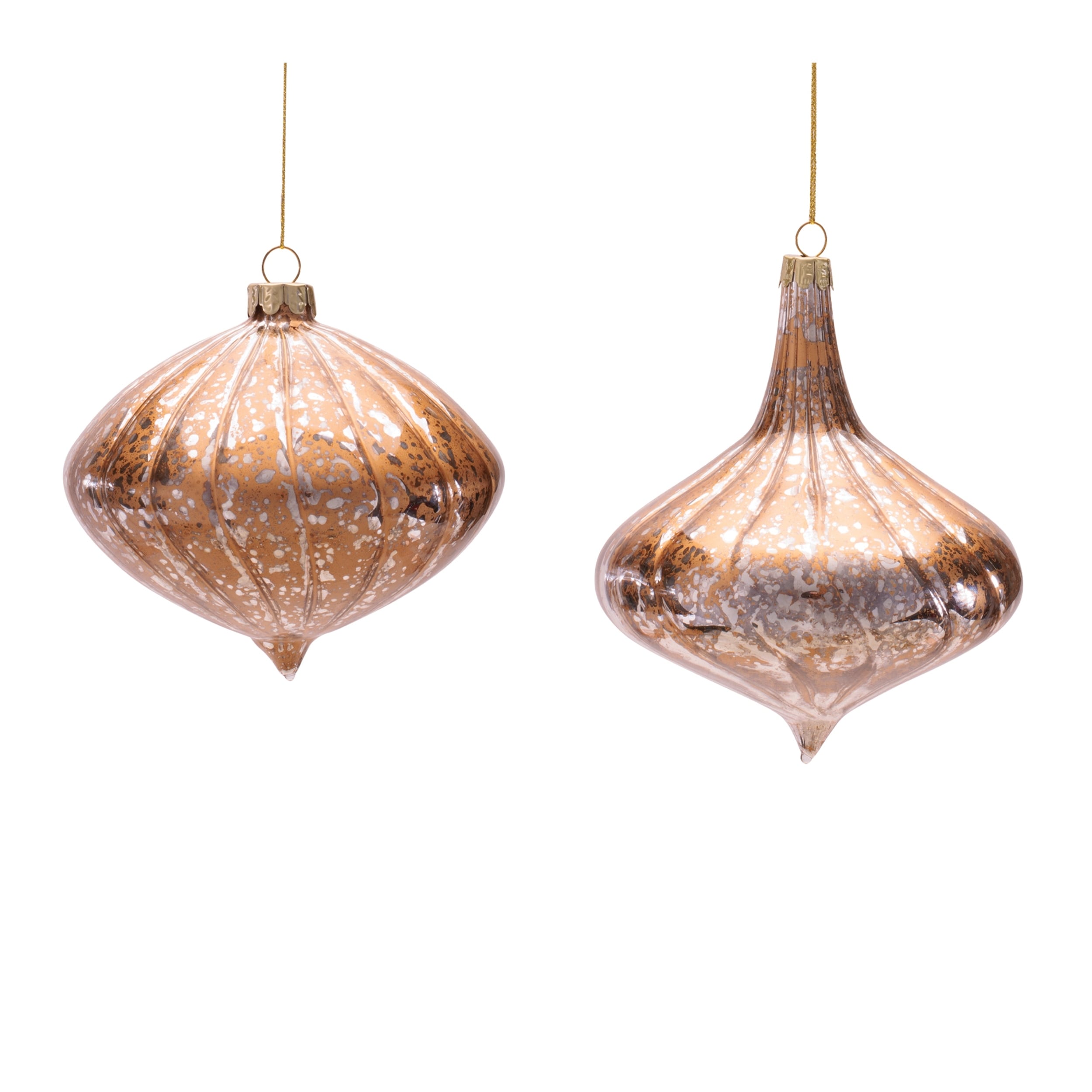 Glass Ornament Set Of 4 4 4.5 H