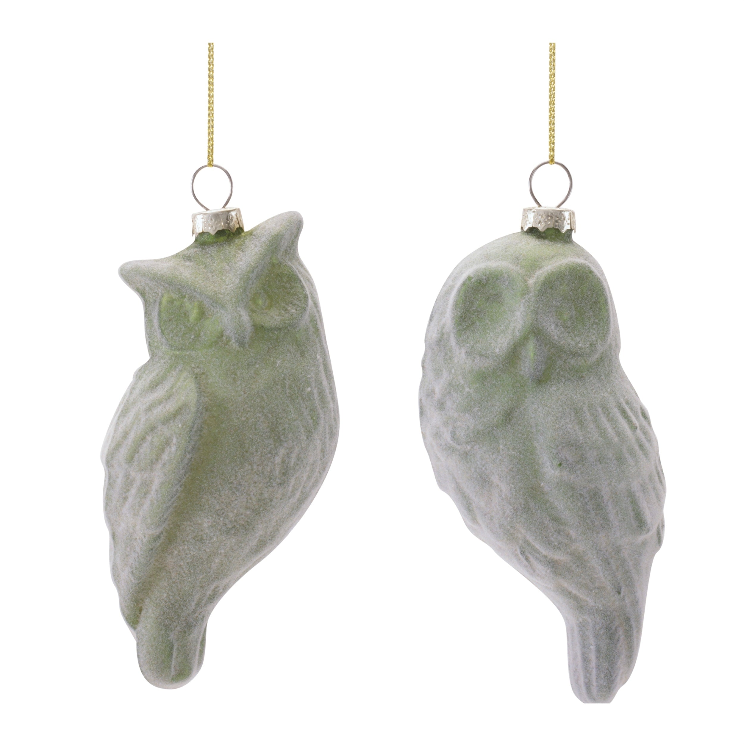 Glass Owl Ornaments Set Of 12