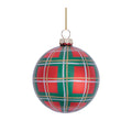 Glass Plaid Ball Ornaments Set Of 6