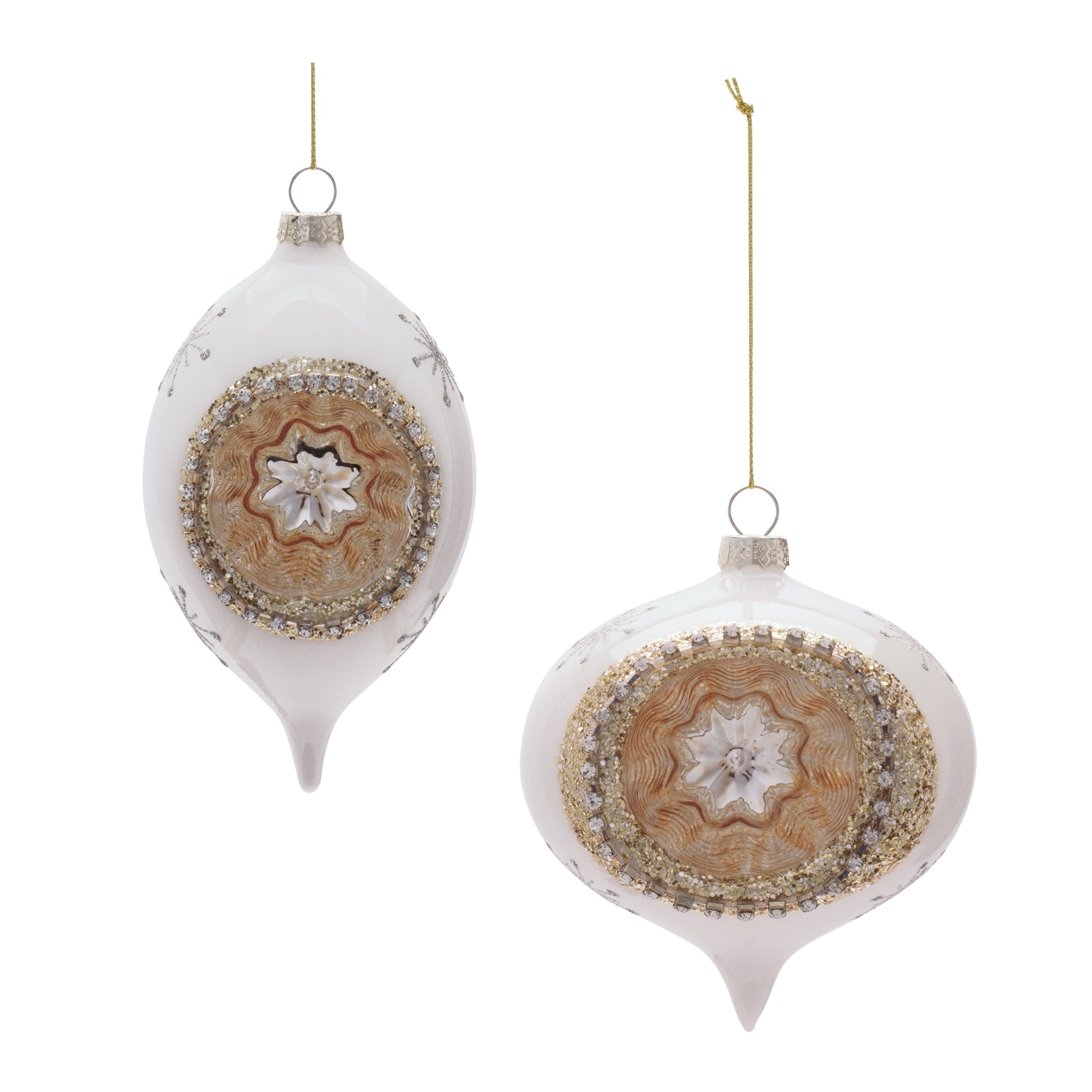 Glass Reflector Ornament Set Of 6