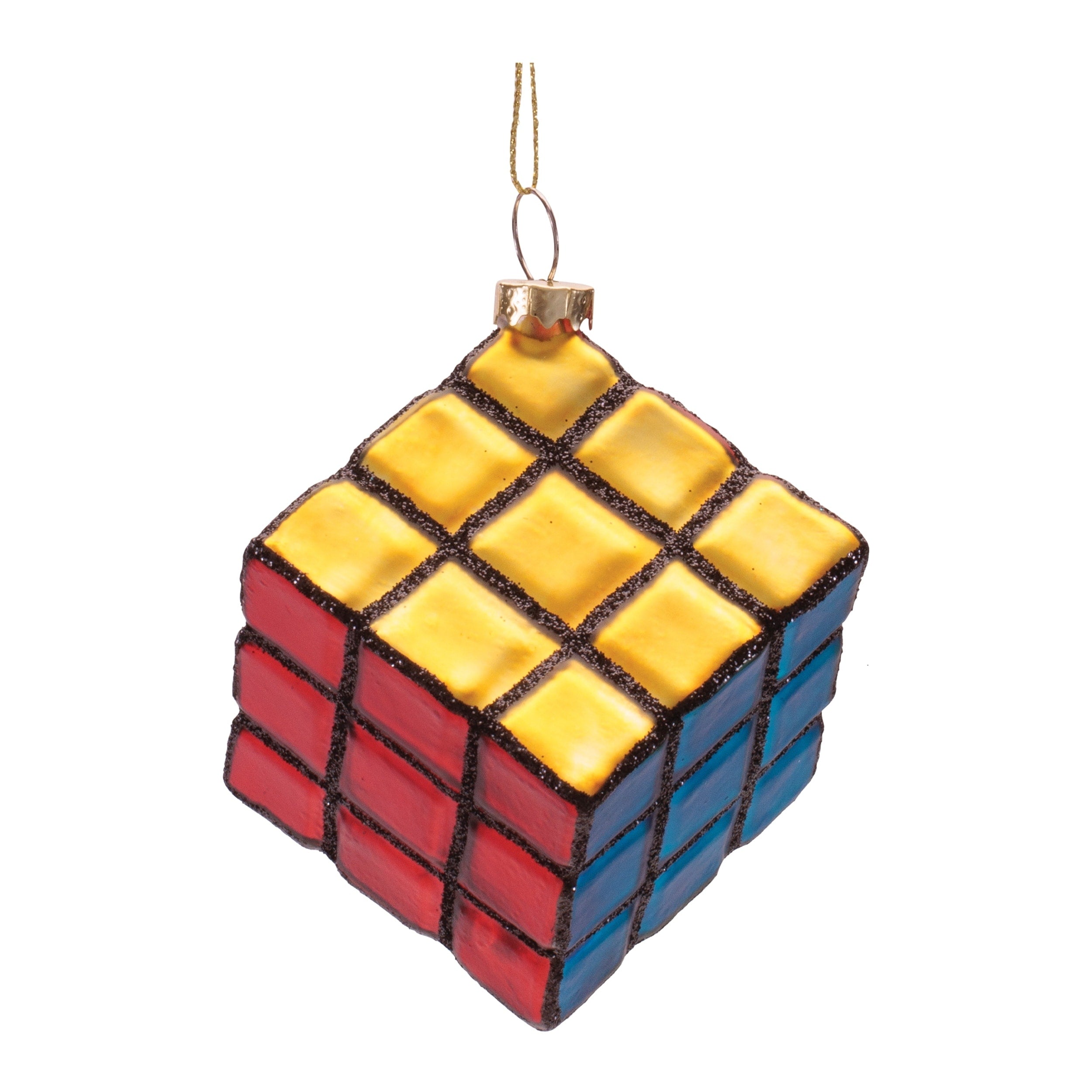 Glass Rubiks Cube Ornaments Set Of 6