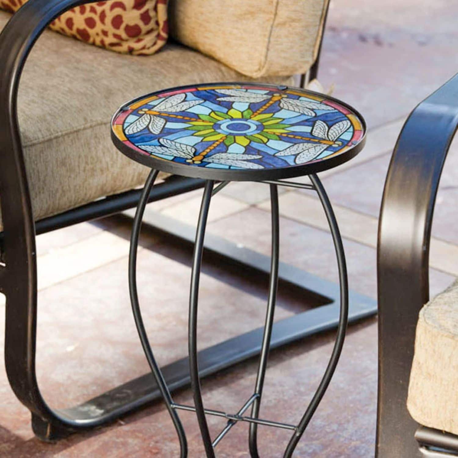 Glass Table Tiffany Inspired Dragonfly