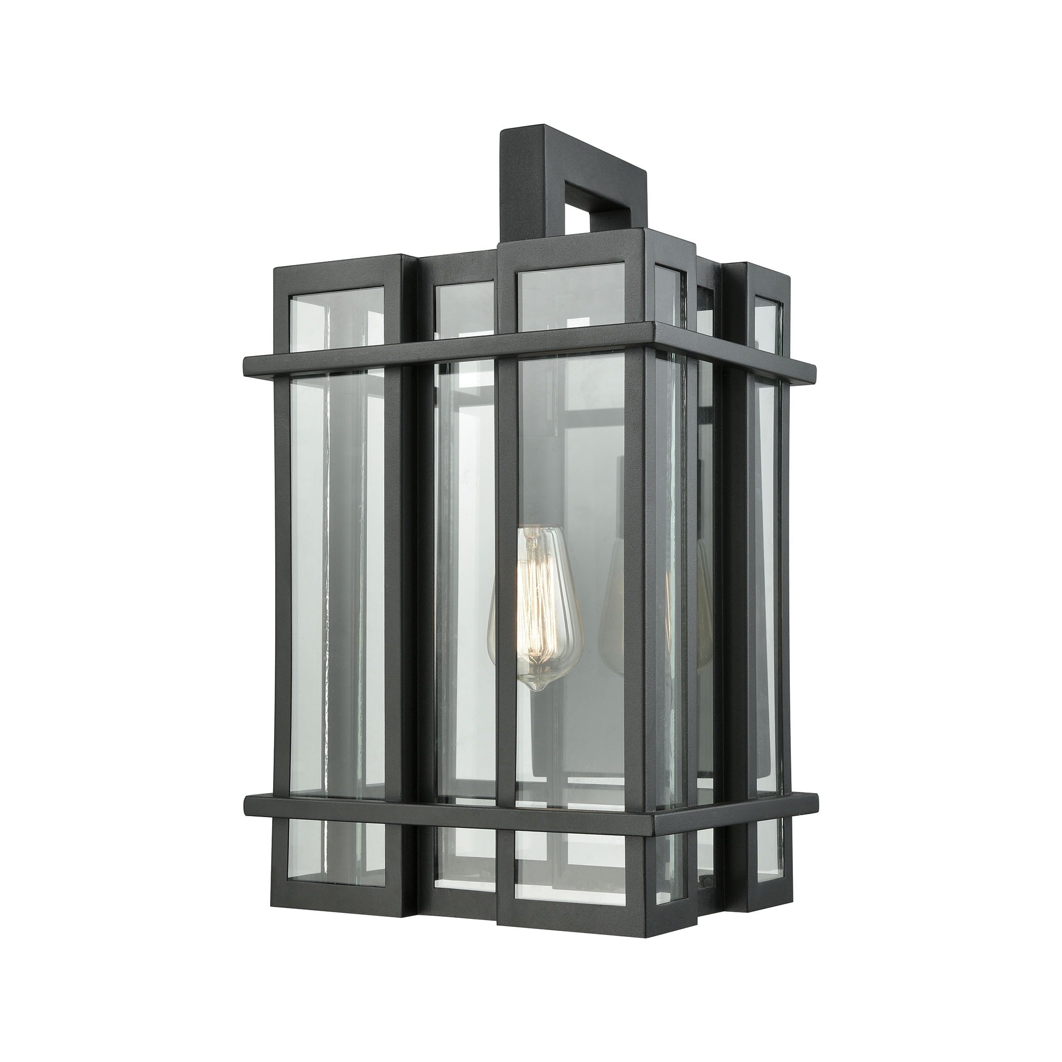 Glass Tower 18 High 1 Light Outdoor Sconce Matte Black 18 Inch Tall