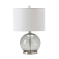 Glass And Grey Metal Table Lamp