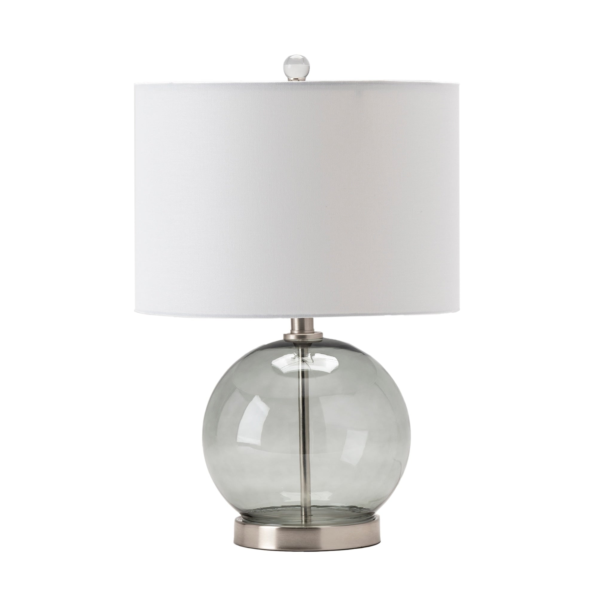 Glass And Grey Metal Table Lamp
